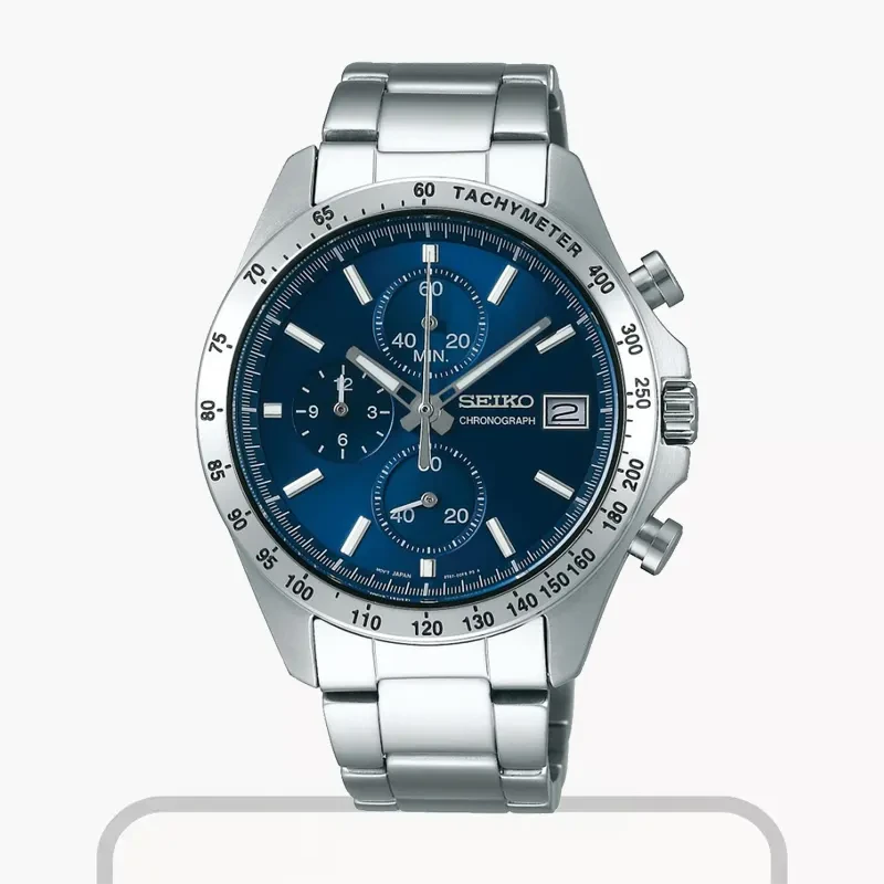 Seiko Spirit Chronograph Blue Dial Hardlex Men’s Watch- SBTR023